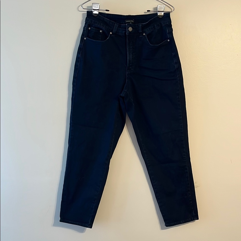 Universal Standard Dylan High Rise Tapered Jeans Dark Indigo Blue‎ Stretch Denim - Picture 3 of 12